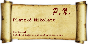 Platzkó Nikolett névjegykártya