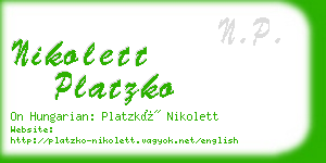 nikolett platzko business card